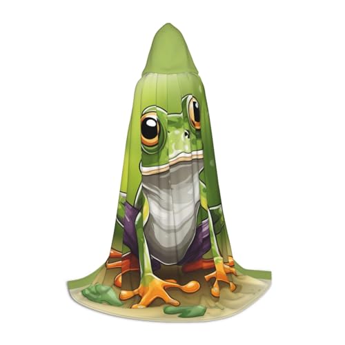 Bkdogkt Unisex Kapuzenumhang mit Cartoon-Frosch-Motiv, für Zauberer, Karneval, Halloween, Weihnachten, Cosplay, Robe Bkdogkt Unisex Kapuzenumhang mit Cartoon-Frosch-Motiv, für Zauberer, Karneval, Halloween, Weihnachten, Cosplay, Robe von Bkdogkt