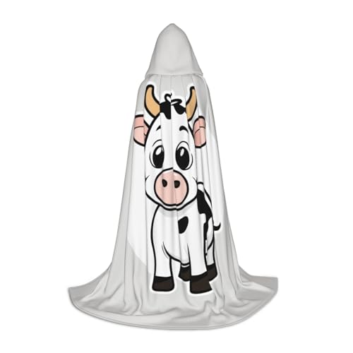 Bkdogkt Unisex Kapuzenumhang mit Cartoon-Milchkuh-Druck, für Zauberer, Karneval, Halloween, Weihnachten, Cosplay, Robe Bkdogkt Unisex Kapuzenumhang mit Cartoon-Milchkuh-Druck, für Zauberer, Karneval, Halloween, Weihnachten, Cosplay, Robe von Bkdogkt