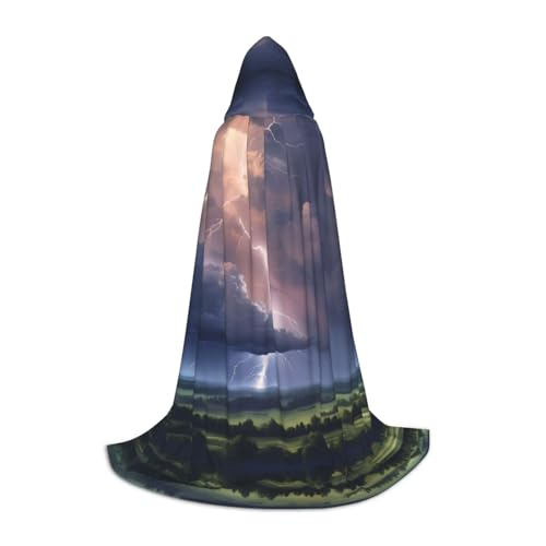 Bkdogkt Unisex Kapuzenumhang mit Donnerlandschaftsdruck für Zauberer, Karneval, Halloween, Weihnachten, Cosplay, Robe Bkdogkt Unisex Kapuzenumhang mit Donnerlandschaftsdruck für Zauberer, Karneval, Halloween, Weihnachten, Cosplay, Robe von Bkdogkt