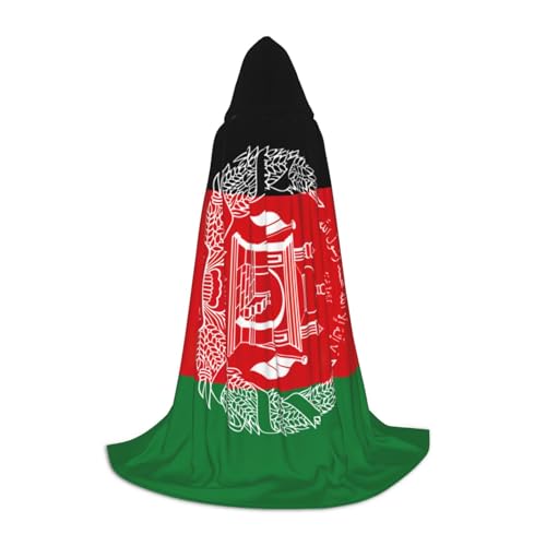 Bkdogkt Unisex Kapuzenumhang mit Flagge von Afghanistan, für Zauberer, Karneval, Halloween, Weihnachten, Cosplay, Kostüm, Robe von Bkdogkt