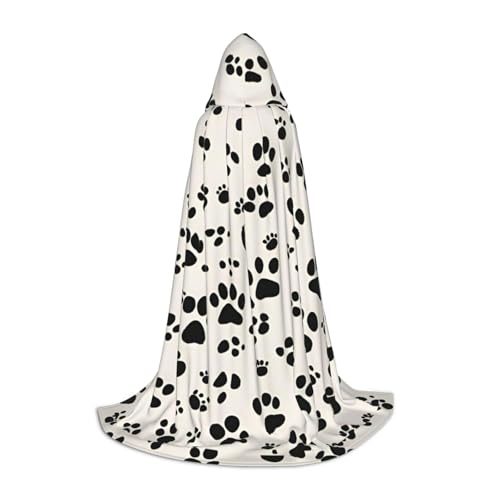 Bkdogkt Unisex Kapuzenumhang mit Knochen- und Pfotenabdruck, für Zauberer, Karneval, Halloween, Weihnachten, Cosplay, Robe von Bkdogkt