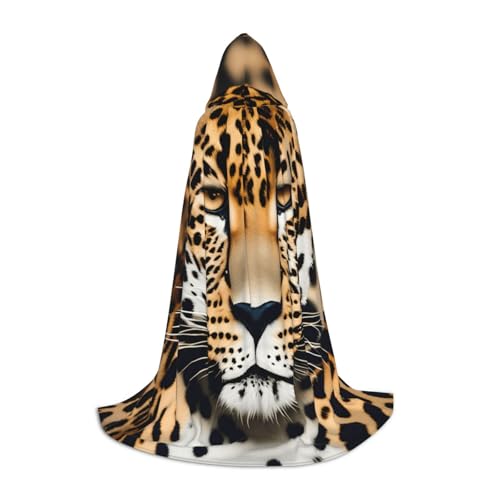 Bkdogkt Unisex Kapuzenumhang mit Leopardenmuster für Zauberer, Karneval, Halloween, Weihnachten, Cosplay, Robe Bkdogkt Unisex Kapuzenumhang mit Leopardenmuster für Zauberer, Karneval, Halloween, Weihnachten, Cosplay, Robe von Bkdogkt
