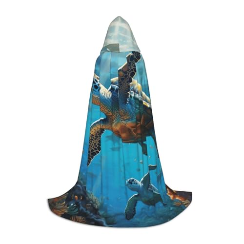 Bkdogkt Unisex-Kapuzenumhang mit Meeresschildkrötenmuster, für Zauberer, Karneval, Halloween, Weihnachten, Cosplay, Robe Bkdogkt Unisex-Kapuzenumhang mit Meeresschildkrötenmuster, für Zauberer, Karneval, Halloween, Weihnachten, Cosplay, Robe von Bkdogkt