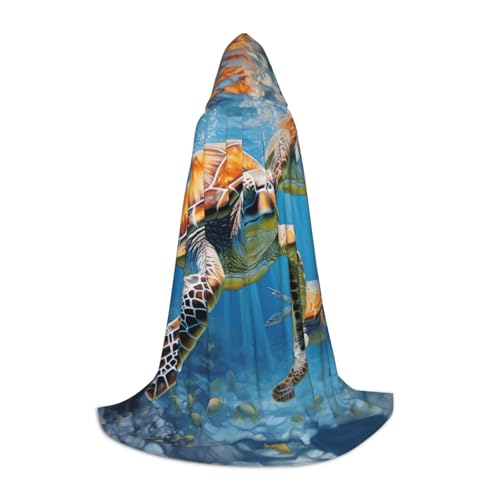 Bkdogkt Unisex-Kapuzenumhang mit Meeresschildkrötenmuster, für Zauberer, Karneval, Halloween, Weihnachten, Cosplay, Robe Bkdogkt Unisex-Kapuzenumhang mit Meeresschildkrötenmuster, für Zauberer, Karneval, Halloween, Weihnachten, Cosplay, Robe von Bkdogkt