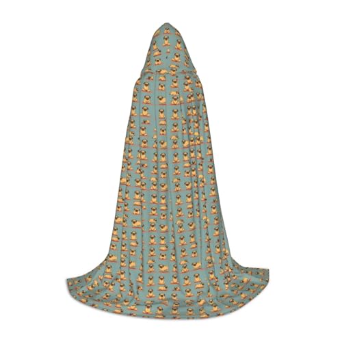 Bkdogkt Unisex Kapuzenumhang mit Mops-Aufdruck für Zauberer, Karneval, Halloween, Weihnachten, Cosplay, Robe Bkdogkt Unisex Kapuzenumhang mit Mops-Aufdruck für Zauberer, Karneval, Halloween, Weihnachten, Cosplay, Robe von Bkdogkt