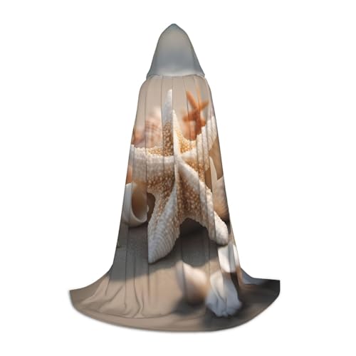 Bkdogkt Unisex-Kapuzenumhang mit Muschel, Seestern-Druck, für Zauberer, Karneval, Halloween, Weihnachten, Cosplay, Robe Bkdogkt Unisex-Kapuzenumhang mit Muschel, Seestern-Druck, für Zauberer, Karneval, Halloween, Weihnachten, Cosplay, Robe von Bkdogkt