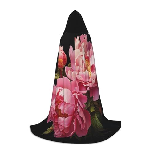 Bkdogkt Unisex-Kapuzenumhang mit Pfingstrosen-Druck, für Zauberer, Karneval, Halloween, Weihnachten, Cosplay, Robe Bkdogkt Unisex-Kapuzenumhang mit Pfingstrosen-Druck, für Zauberer, Karneval, Halloween, Weihnachten, Cosplay, Robe von Bkdogkt