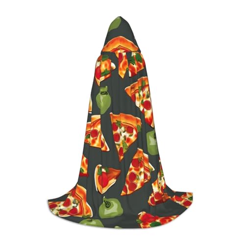 Bkdogkt Unisex-Kapuzenumhang mit Pizza-Muster, für Zauberer, Karneval, Halloween, Weihnachten, Cosplay, Robe Bkdogkt Unisex-Kapuzenumhang mit Pizza-Muster, für Zauberer, Karneval, Halloween, Weihnachten, Cosplay, Robe von Bkdogkt