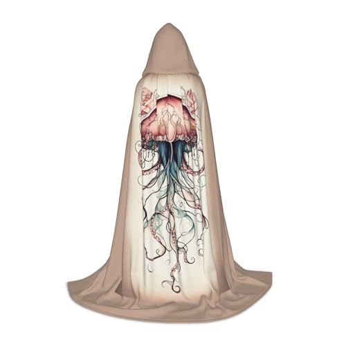 Bkdogkt Unisex Kapuzenumhang mit Quallenmuster für Zauberer, Karneval, Halloween, Weihnachten, Cosplay, Robe Bkdogkt Unisex Kapuzenumhang mit Quallenmuster für Zauberer, Karneval, Halloween, Weihnachten, Cosplay, Robe von Bkdogkt