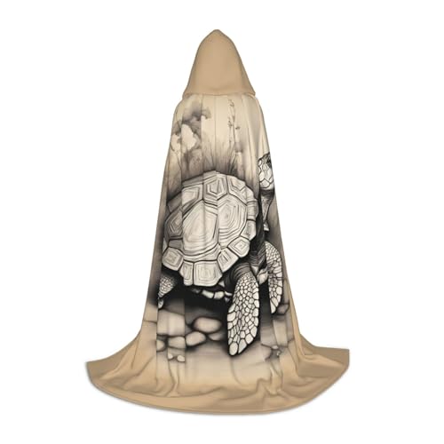 Bkdogkt Unisex Kapuzenumhang mit Schildkrötenaufdruck, für Zauberer, Karneval, Halloween, Weihnachten, Cosplay, Robe von Bkdogkt