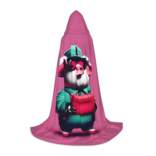 Bkdogkt Unisex Kapuzenumhang mit Schweinchen-Aufdruck für Zauberer, Karneval, Halloween, Weihnachten, Cosplay, Robe Bkdogkt Unisex Kapuzenumhang mit Schweinchen-Aufdruck für Zauberer, Karneval, Halloween, Weihnachten, Cosplay, Robe von Bkdogkt