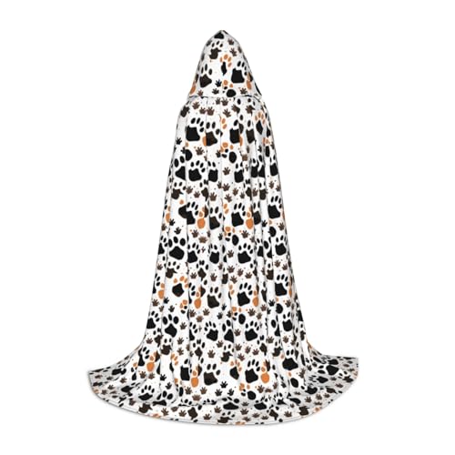 Bkdogkt Unisex Kapuzenumhang mit Tierpfotenabdrücken für Zauberer, Karneval, Halloween, Weihnachten, Cosplay, Robe Bkdogkt Unisex Kapuzenumhang mit Tierpfotenabdrücken für Zauberer, Karneval, Halloween, Weihnachten, Cosplay, Robe von Bkdogkt