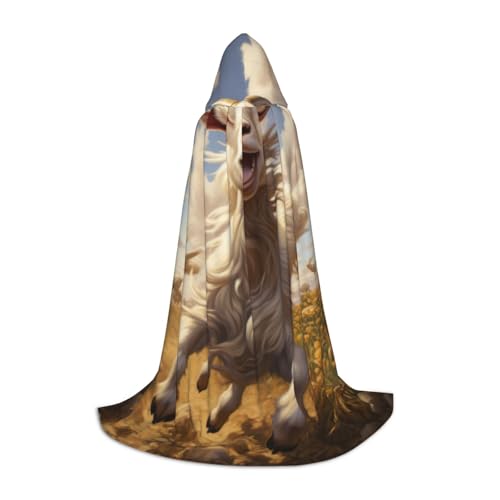 Bkdogkt Unisex Kapuzenumhang mit Ziegenfroldruck, für Zauberer, Karneval, Halloween, Weihnachten, Cosplay, Robe Bkdogkt Unisex Kapuzenumhang mit Ziegenfroldruck, für Zauberer, Karneval, Halloween, Weihnachten, Cosplay, Robe von Bkdogkt