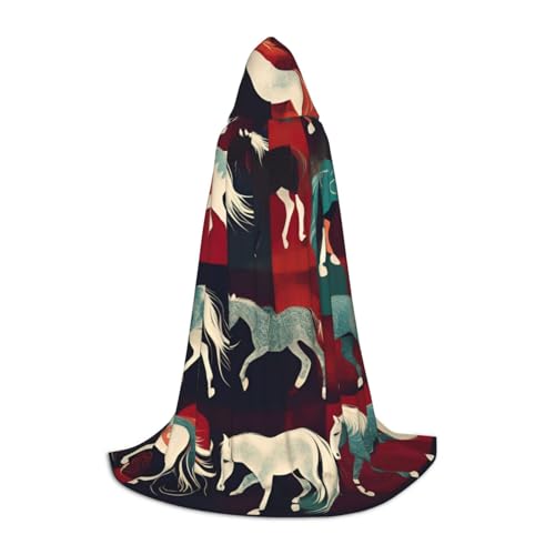 Bkdogkt Unisex-Kapuzenumhang mit verschiedenen Arten von Pferden, für Zauberer, Karneval, Halloween, Weihnachten, Cosplay, Robe Bkdogkt Unisex-Kapuzenumhang mit verschiedenen Arten von Pferden, für Zauberer, Karneval, Halloween, Weihnachten, Cosplay, Robe von Bkdogkt