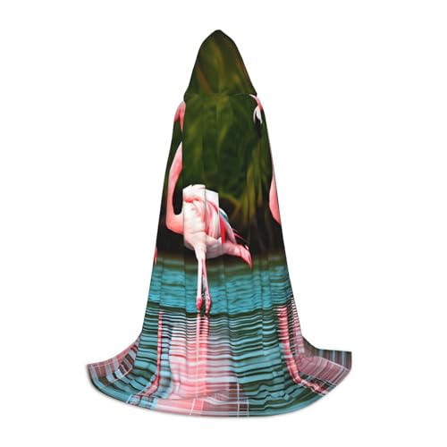 Bkdogkt Unisex Kapuzenumhang mit zwei Flamingos, für Zauberer, Karneval, Halloween, Weihnachten, Cosplay, Robe Bkdogkt Unisex Kapuzenumhang mit zwei Flamingos, für Zauberer, Karneval, Halloween, Weihnachten, Cosplay, Robe von Bkdogkt