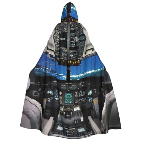 Bkdogkt Weicher Umhang mit Flugzeug-Cockpit-Druck, für Erwachsene, für Fiesta, Cosplay, Maskerade, Motto-Partys Bkdogkt Weicher Umhang mit Flugzeug-Cockpit-Druck, für Erwachsene, für Fiesta, Cosplay, Maskerade, Motto-Partys von Bkdogkt
