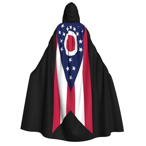 Bkdogkt Weicher Umhang mit Ohio Staatsflagge, für Erwachsene, für Fiesta, Cosplay, Maskerade, Motto-Partys von Bkdogkt