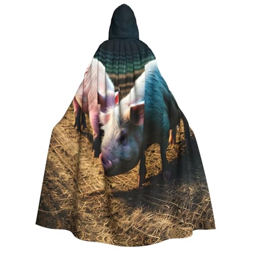 Bkdogkt Weicher Umhang mit Schweinefarm-Aufdruck für Erwachsene, für Fiesta, Cosplay, Maskerade, Motto-Partys Bkdogkt Weicher Umhang mit Schweinefarm-Aufdruck für Erwachsene, für Fiesta, Cosplay, Maskerade, Motto-Partys von Bkdogkt
