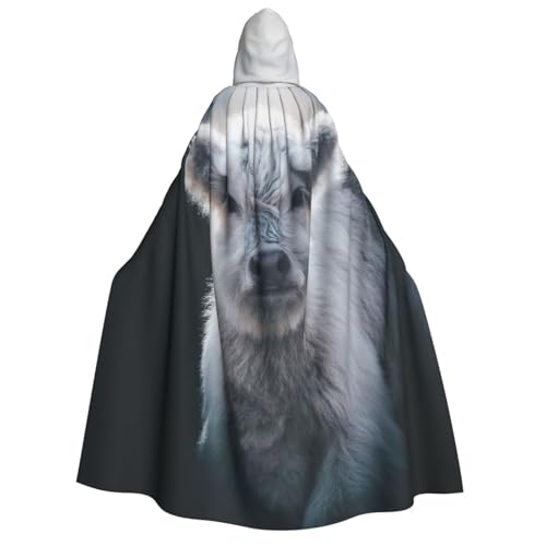 Bkdogkt Weicher Umhang mit grauem Hochlandkuh-Druck, für Erwachsene, für Fiesta, Cosplay, Maskerade, Motto-Partys Bkdogkt Weicher Umhang mit grauem Hochlandkuh-Druck, für Erwachsene, für Fiesta, Cosplay, Maskerade, Motto-Partys von Bkdogkt
