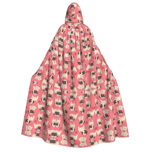 Bkdogkt Weicher Umhang mit lustigem Cartoon-Mops-Motiv, für Erwachsene, für Fiesta, Cosplay, Maskerade, Motto-Partys Bkdogkt Weicher Umhang mit lustigem Cartoon-Mops-Motiv, für Erwachsene, für Fiesta, Cosplay, Maskerade, Motto-Partys von Bkdogkt