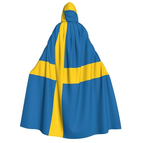 Bkdogkt Weicher Umhang mit schwedischer Flagge, für Erwachsene, für Fiesta, Cosplay, Maskerade, Motto-Partys Bkdogkt Weicher Umhang mit schwedischer Flagge, für Erwachsene, für Fiesta, Cosplay, Maskerade, Motto-Partys von Bkdogkt