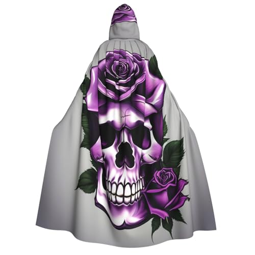 Bkdogkt Weicher Umhang mit violetten Rosen und Totenkopf-Druck, für Erwachsene, für Fiesta, Cosplay, Maskerade, Motto-Partys Bkdogkt Weicher Umhang mit violetten Rosen und Totenkopf-Druck, für Erwachsene, für Fiesta, Cosplay, Maskerade, Motto-Partys von Bkdogkt