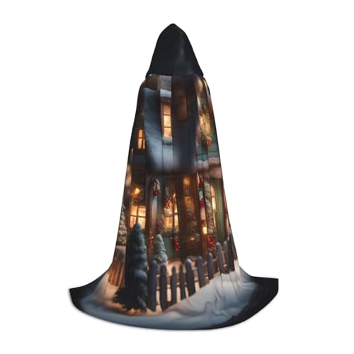 Bkdogkt Weihnachtsdorfhaus 4 Druck Unisex Kapuzenumhang für Zauberer Karneval Halloween Weihnachten Cosplay Kostüm Robe Bkdogkt Weihnachtsdorfhaus 4 Druck Unisex Kapuzenumhang für Zauberer Karneval Halloween Weihnachten Cosplay Kostüm Robe von Bkdogkt