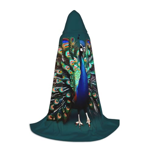 Bkdogkt Wunderschöner Pfauen-Aufdruck, Unisex-Kapuzenumhang für Zauberer, Karneval, Halloween, Weihnachten, Cosplay, Robe Bkdogkt Wunderschöner Pfauen-Aufdruck, Unisex-Kapuzenumhang für Zauberer, Karneval, Halloween, Weihnachten, Cosplay, Robe von Bkdogkt