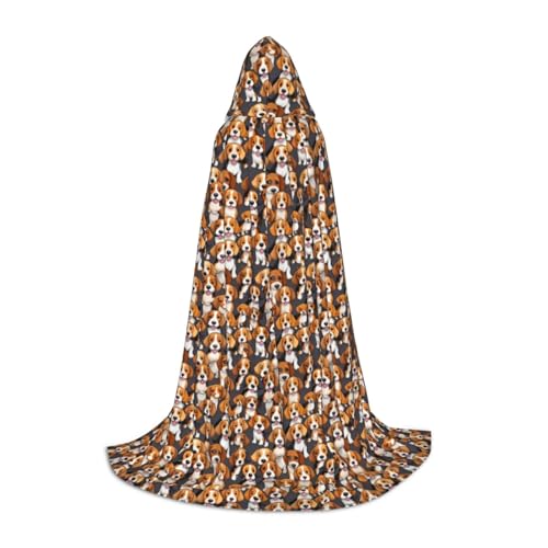 Unisex Kapuzenumhang mit Cartoon-Beagle-Motiv, für Zauberer, Karneval, Halloween, Weihnachten, Cosplay, Robe Unisex Kapuzenumhang mit Cartoon-Beagle-Motiv, für Zauberer, Karneval, Halloween, Weihnachten, Cosplay, Robe von Bkdogkt