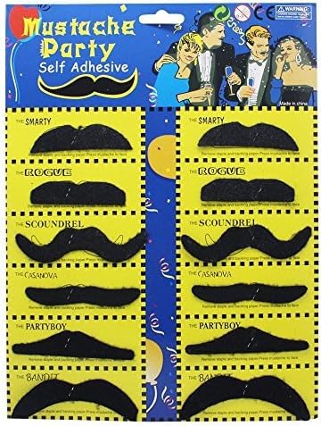 12 Stück Selbstklebende Falsche Schnurrbärte, Falsche Bärte Schnurrbart zum Ankleben für Erwachsene & Kinder, Vielfältige Schnauzer-Styles Accessoire für Karneval & Fasching 12 Stück Selbstklebende Falsche Schnurrbärte, Falsche Bärte Schnurrbart zum Ankleben für Erwachsene & Kinder, Vielfältige Schnauzer-Styles Accessoire für Karneval & Fasching von Bkemkri