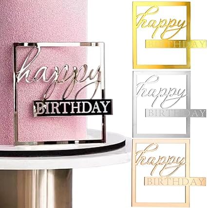 3 Stück Happy Birthday Cake Topper, Spiegel Acryl Happy Birthday Tortendeko Geburtstag Torten Topper Kuchendeko Tortenaufleger Mädchen Kuchen Deko Caketopper Cake Decoration (Gold, Roségold, Silber) 3 Stück Happy Birthday Cake Topper, Spiegel Acryl Happy Birthday Tortendeko Geburtstag Torten Topper Kuchendeko Tortenaufleger Mädchen Kuchen Deko Caketopper Cake Decoration (Gold, Roségold, Silber) von Bkemkri