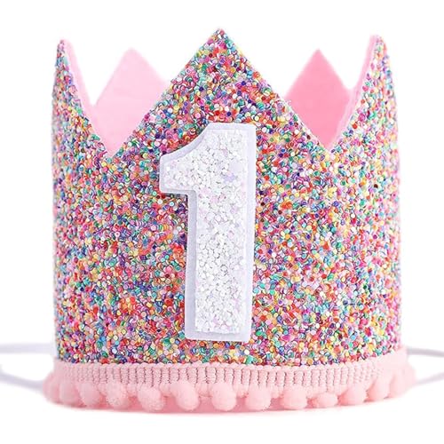 Bkemkri Geburtstag Krone, Prinzessin Mädchen ersten Geburtstag Krone, einstellbar ersten Geburtstag Hut Baby-Krone für Kinder, Mädchen ersten Geburtstag Party, Kinder Party Hut Party Dekoration Bkemkri Geburtstag Krone, Prinzessin Mädchen ersten Geburtstag Krone, einstellbar ersten Geburtstag Hut Baby-Krone für Kinder, Mädchen ersten Geburtstag Party, Kinder Party Hut Party Dekoration von Bkemkri