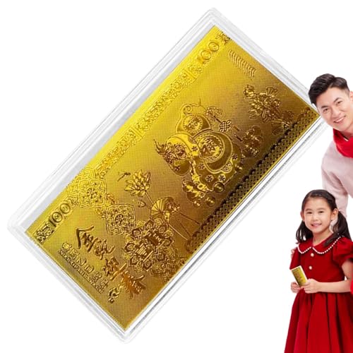 Bkljkf Gold-Gedenkbanknoten zum chinesischen Jahr, Banknote zum Jahr der Schlange | Goldfolien-Sammelbanknoten, Gedenkbanknote - Andenken-Banknote 2025, kompakte, dekorative Glücksbanknote Bkljkf Gold-Gedenkbanknoten zum chinesischen Jahr, Banknote zum Jahr der Schlange | Goldfolien-Sammelbanknoten, Gedenkbanknote - Andenken-Banknote 2025, kompakte, dekorative Glücksbanknote von Bkljkf