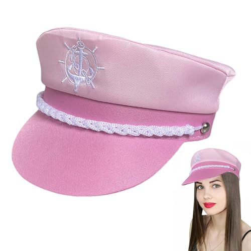 Bkljkf Kapitänshut Für Frauen - Matrosen- und Kapitänshut für Schiffe und Boote,Einstellbare Requisiten, bequemes Kostüm für Partys, Hochzeitsoutfits, Erwachsene, Halloween, Zusammenkünfte von Bkljkf