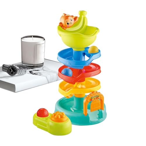 Bkljkf Kinder Ballschleuder Spielzeug - Pädagogisches Kinder Ball Turm Spielzeug | Stapelspiel zur Entwicklung feinmotorischer Fähigkeiten für Baby und Mädchen ab 18 Monaten und von Bkljkf
