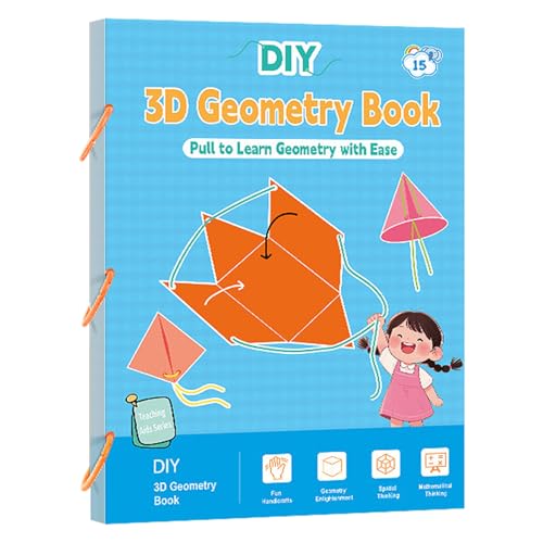 Bkljkf Kinder Geometrie Buch,Kinder 3D Geometrie Lernbuch Mit Garnfäden - Lehrspiel Für Volumen Und Flächenformeln Reisen Kindergarten Bkljkf Kinder Geometrie Buch,Kinder 3D Geometrie Lernbuch Mit Garnfäden - Lehrspiel Für Volumen Und Flächenformeln Reisen Kindergarten von Bkljkf