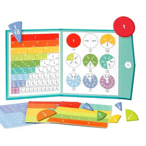Bkljkf Magnetisches Bruchrechnen Demonstrationsbuch | Mathematische Bruchteile Lernmagnete Puzzles | Praktische Bausteine Für Tischgrundschule Unterricht Homeschool Schüler Kinder Jugendliche von Bkljkf