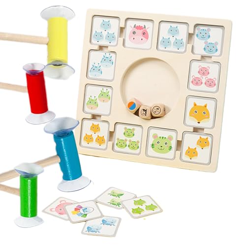 Bkljkf Roll and Match Brettspiel, Würfel -Matching -Spiel,Holzbrettspiel | Bildungsaktivitäten mit 96 Karten 3 Würfel 4 Saugstangen, Vorschulspielzeug für Kinder im Alter von 4+ Bkljkf Roll and Match Brettspiel, Würfel -Matching -Spiel,Holzbrettspiel | Bildungsaktivitäten mit 96 Karten 3 Würfel 4 Saugstangen, Vorschulspielzeug für Kinder im Alter von 4+ von Bkljkf