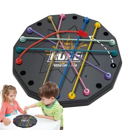 Bkljkf Rope Untying Sorting Brettspiel, Rope Untying Game - Twisted Seilknoten entwirrt interaktives Brettspiel | Stringlösung zentraler Hirnteaser, Hirnteaser -Puzzle für Familiennacht von Bkljkf
