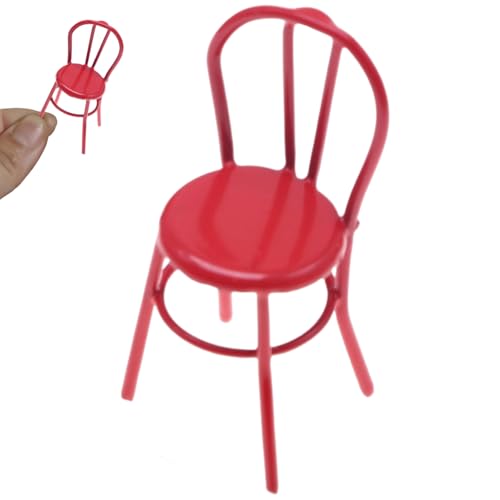 2Pcs Dollhouse Chair, 1x1x2in Mini Cute Red Imitation Realistic Metal Doll Chair Dollhouse Furniture Accessories for Home DIY DecorationsDollhouse von Blablablalu