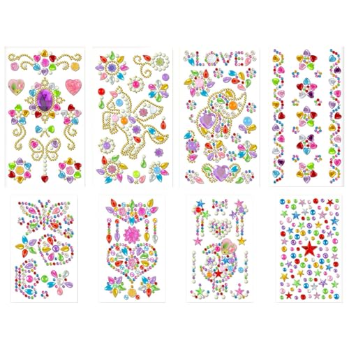 8 Blechaufkleber für Mädchen, glänzende und Selbstklebende Acryl -Strass -Aufkleber, perfekt für DIY, Kunsthandwerk 8 Blechaufkleber für Mädchen, glänzende und Selbstklebende Acryl -Strass -Aufkleber, perfekt für DIY, Kunsthandwerk von Blablablalu