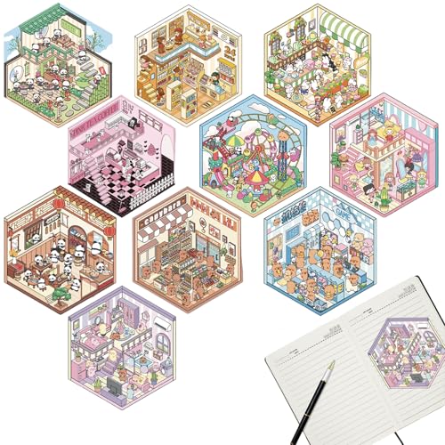 Blablablalu 10pcs 3D -Aufkleber -Szene, detaillierte und wiederholbare Tränen -Cartoon -Aufkleber, Mädchenspielzeug für Kinder, Adult3d Sticker -Szene von Blablablalu