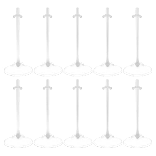 Blablablalu 10pcs Puppenständer 4x10 Zoll Clear Plastic Action Figure Ständer Spielzeugpuppenzubehör unterstützt Rahmen für Puppenaktionsabbildung Anzeige von Blablablalu