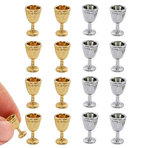 Blablablalu 16pcs Mini Champagnerflaschen Silber & Golden Legierung kleine Champagnerflaschen Puppenhaus Miniaturen für Home Dollhouse Dekor Blablablalu 16pcs Mini Champagnerflaschen Silber & Golden Legierung kleine Champagnerflaschen Puppenhaus Miniaturen für Home Dollhouse Dekor von Blablablalu