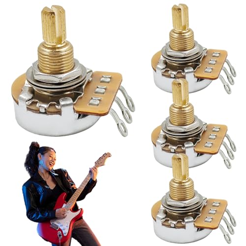 Blablablalu 4pcs 250k Töpfe für Gitarren, 1/4 Zoll Welle Potentiometer, Messinggitarren -Volumen -Topf Blablablalu 4pcs 250k Töpfe für Gitarren, 1/4 Zoll Welle Potentiometer, Messinggitarren -Volumen -Topf von Blablablalu