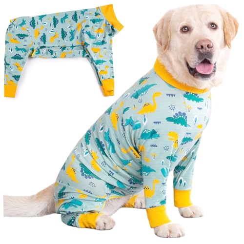 Blablablalu Hundemisch -Strampler, Cartoon Dinosauriermuster Hundeanzug, atmungsaktive Baumwoll -Haustierkleidung, Stretch Pet Pyjamas für mittelgroße große Hunde Blablablalu Hundemisch -Strampler, Cartoon Dinosauriermuster Hundeanzug, atmungsaktive Baumwoll -Haustierkleidung, Stretch Pet Pyjamas für mittelgroße große Hunde von Blablablalu