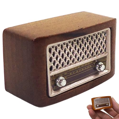 Blablablalu Mini Radio, 1:12 Skala Klassische Exquisite süße Miniatur -Radio -Modellpollhouse Möbeldekoration Zubehör von Blablablalu