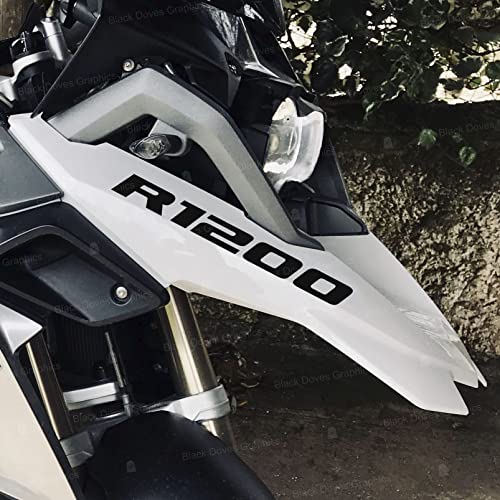 2pcs Aufkleber R1200 kompatibel für Motorrad BMW R1200GS R 1200 GS Adventure (Schwarz) von Black Doves Graphics