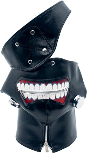 Black Sugar Japanische Kaneki 3D-Maske, schwarz, PU, robust, realistisch, Kostüm, perfekt für Cosplay, Halloween, Kostüm, Sturmhaube von Black Sugar