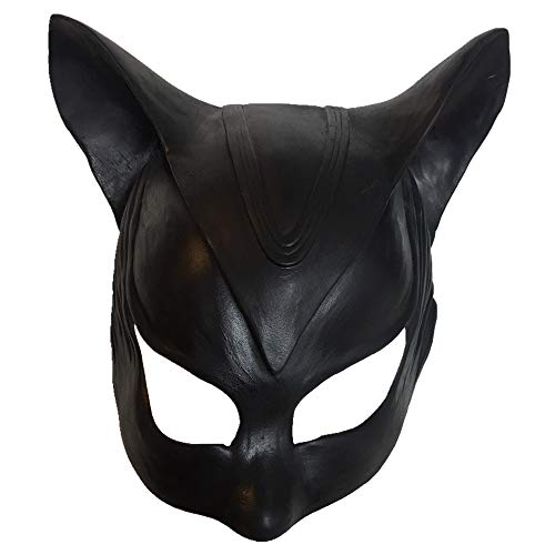 Black Sugar Maske Mütze Catwoman Halloween Sexy Katze schwarz Latex Kopf Cosplay Fun Kostüm Einheitsgröße von Black Sugar